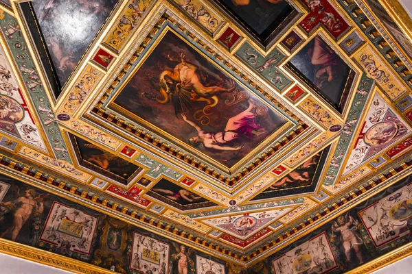 Florencie Itálie Října 2015 Interiéry Architektonické Detaily Palazzo Vecchio Října — Stock fotografie