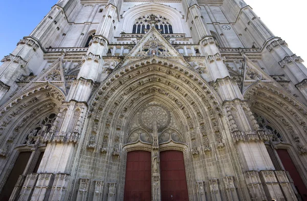 Nantes Francia Octubre 2016 Detalles Arquitectónicos Catedral San Pablo San — Foto de Stock