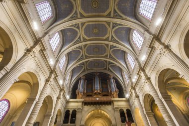 Paris, Fransa, 26 Ekim 2016: iç mekanlar ve mimari detaylar SAINT FRANCOIS, xavier Kilisesi, 26 Ekim 2016, Paris, Fransa