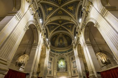 Paris, Fransa, 26 Ekim 2016: iç mekanlar ve mimari detaylar SAINT FRANCOIS, xavier Kilisesi, 26 Ekim 2016, Paris, Fransa