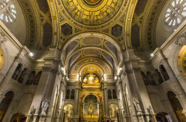 Paris, Fransa, 26 Ekim 2016: iç mekanlar ve mimari detaylar SAINT FRANCOIS, xavier Kilisesi, 26 Ekim 2016, Paris, Fransa