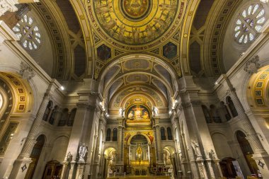 Paris, Fransa, 26 Ekim 2016: iç mekanlar ve mimari detaylar SAINT FRANCOIS, xavier Kilisesi, 26 Ekim 2016, Paris, Fransa