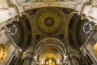 Paris, Fransa, 26 Ekim 2016: iç mekanlar ve mimari detaylar SAINT FRANCOIS, xavier Kilisesi, 26 Ekim 2016, Paris, Fransa