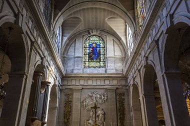 Paris, Fransa, 14 Eylül 2016: iç mekanlar ve mimari detaylar Sainte Marguerite Kilisesi, 14 Eylül 2016, Paris, Fransa