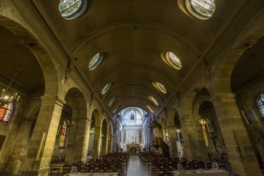 Paris, Fransa, 14 Eylül 2016: iç mekanlar ve mimari detaylar Sainte Marguerite Kilisesi, 14 Eylül 2016, Paris, Fransa