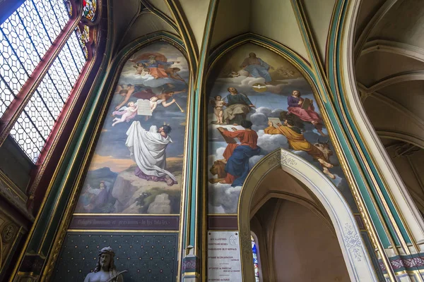 Paris França Setembro 2016 Interiores Detalhes Igreja Saint Gervais Setembro — Fotografia de Stock