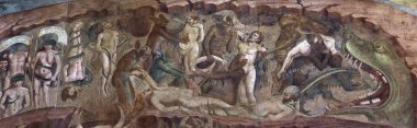Pisa, İtalya, 06 Haziran 2016: Triumph of Death frescoe, Camposanto, 06 Haziran 2016 Pisa, İtalya