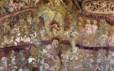 Pisa, İtalya, 06 Haziran 2016: Triumph of Death frescoe, Camposanto, 06 Haziran 2016 Pisa, İtalya