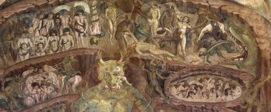 Pisa, İtalya, 06 Haziran 2016: Triumph of Death frescoe, Camposanto, 06 Haziran 2016 Pisa, İtalya