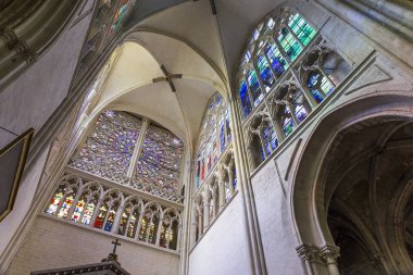 Tours, Fransa, 07 Temmuz 2015: iç mekanlar ve mimari detaylar Saint Gatien Katedrali, üzerinde 07 Temmuz 2015, Tours, Loire valley, Fransa.