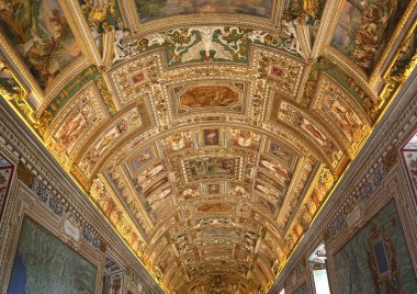 Vatikan Şehri, Vatikan, 15 Haziran 2015: iç ve Vatikan Müzesi, 15 Haziran 2015, Vatikan, Vatikan mimari detaylar