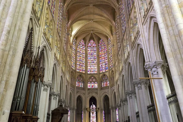 Tursos França Julho 2015 Interiores Detalhes Arquitetônicos Catedral São Gatien — Fotografia de Stock