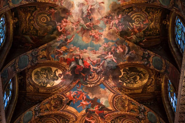 Versailles France Aprile Interni Dettagli Architettonici Soffitti Della Cappella Reale — Foto Stock