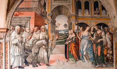 Abbey Monte Oliveto Maggiore, Toskana, İtalya