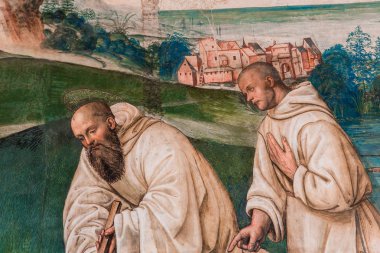 Abbey Monte Oliveto Maggiore, Toskana, İtalya