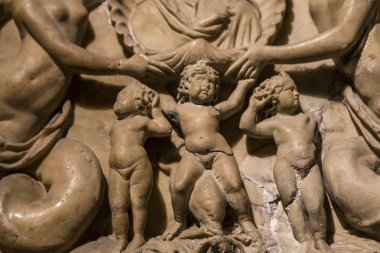 iç mekanlar ve Ayrıntılar Siena katedralinin, Siena, İtalya