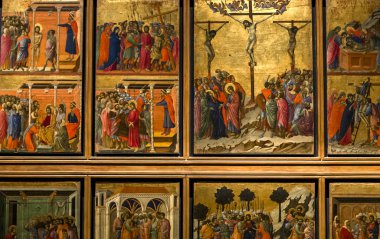 iç mekanlar ve Ayrıntılar Siena katedralinin, Siena, İtalya