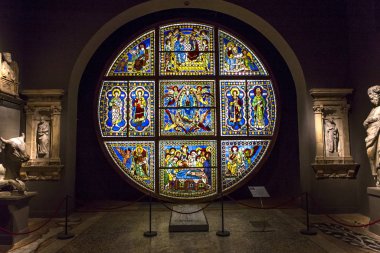 Siena Katedrali, Siena, İtalya 'nın pencere detayları