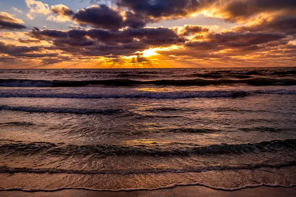 Закат на пляже в Сарасоте, Флорида Стоковая Картинка