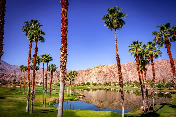Palm Springs Califórnia Abril 2015 Vista Campo Golfe Durante Torneio — Fotografia de Stock