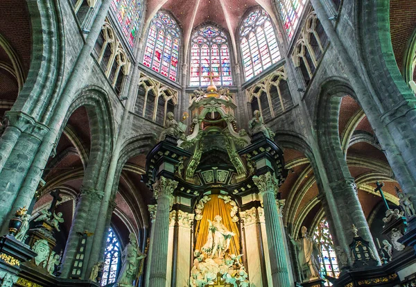 Gente Bélgica Julio 2014 Interiores Pinturas Detalles Catedral San Baviera — Foto de Stock