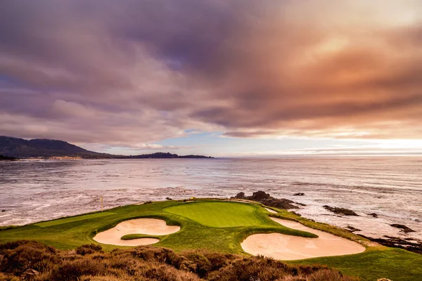 Plaża Żwirowa Pole Golfowe Monterey Kalifornia Stany Zjednoczone Ameryki — Zdjęcie stockowe