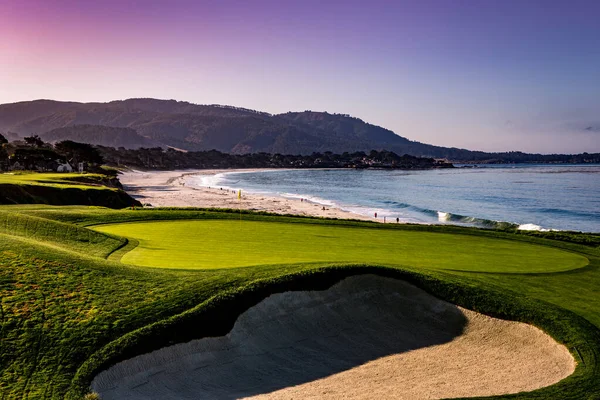 Plaża Żwirowa Pole Golfowe Monterey Kalifornia Stany Zjednoczone Ameryki — Zdjęcie stockowe