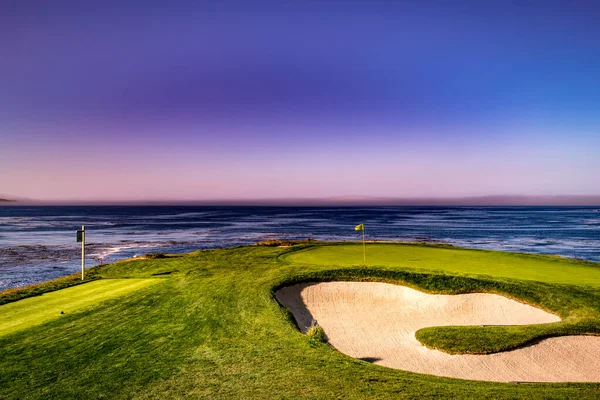 Plaża Żwirowa Pole Golfowe Monterey Kalifornia Stany Zjednoczone Ameryki — Zdjęcie stockowe