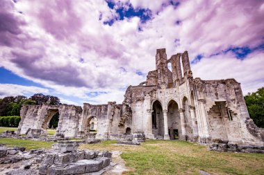 CHAALIS, FRANCE, 24 Temmuz 2016: Chaalis Manastırı harabeleri, 24 Temmuz 2016, Fransa