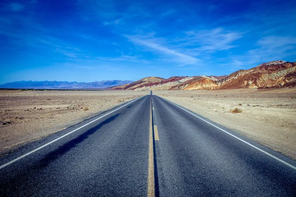 Linie Drogowe Pustyni Dolina Śmierci Kalifornia Usa — Zdjęcie stockowe