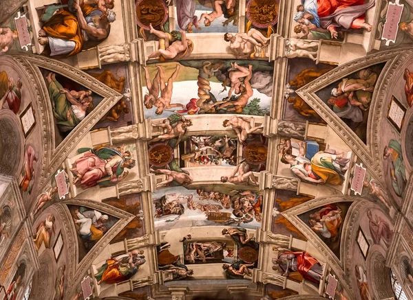 Vatican Vatican June 2015 2015 바티칸 시국의 시스티나 예배당 내부와 — 스톡 사진
