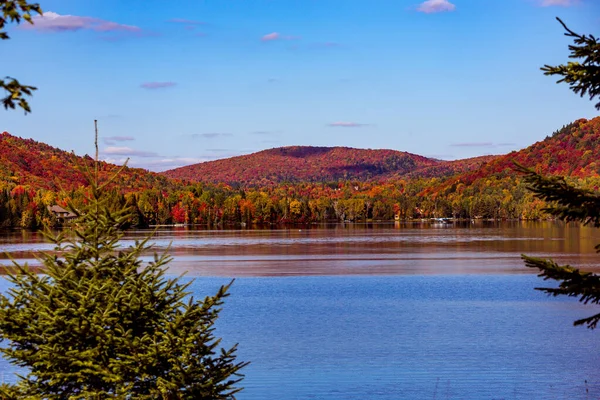 Vista Del Lac Superieur Laurentides Mont Tremblant Quebec Canadá — Foto de Stock