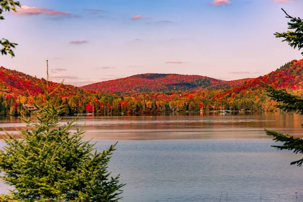 Vista Lac Superieur Laurentides Mont Tremblant Quebec Canadá — Fotografia de Stock