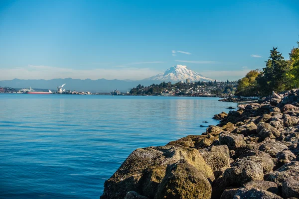 Strandlinjen och Rainier 3 — Stockfoto