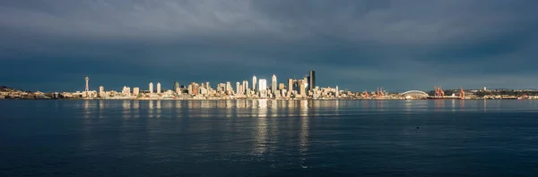 Seattle Skyline Riflessioni Panorama — Foto Stock