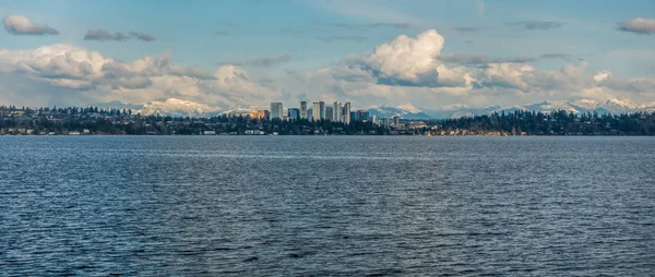 Bellevue Skyline and Cascades Panorama 4 — Stock Photo, Image