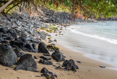 Lav kayaları kıyısında
