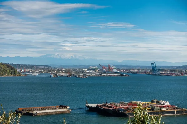 Tacoma Port and Rainier 2 — Stock Photo, Image