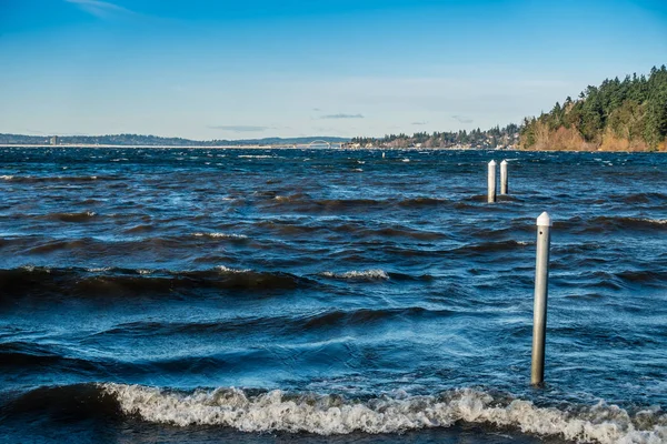 横穿华盛顿湖的风4 — 图库照片