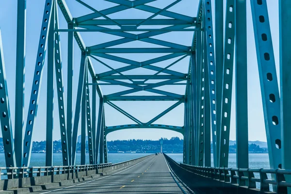 Una Vista Del Extremo Norte Del Puente Astoria Megler Noroeste — Foto de Stock