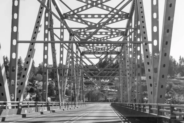 Widok Południowego Krańca Mostu Astoria Megler Stanie Oregon — Zdjęcie stockowe