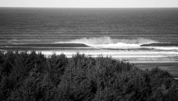 Ventos Shore Criam Ondas Long Beach Washington — Fotografia de Stock