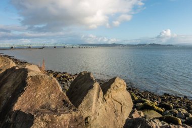 Astoria-Megler köprüsünün kuzey ucu. Fotoğraf Washington 'da çekildi..