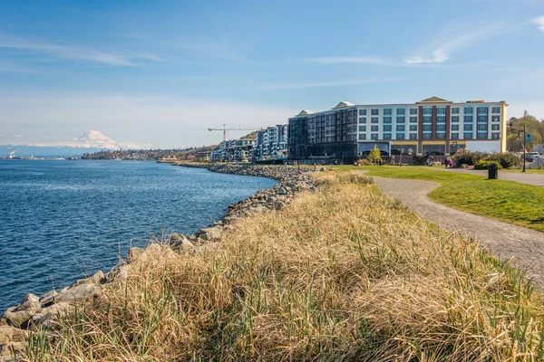 Edifícios Longo Costa Ruston Washington Estão Construção — Fotografia de Stock