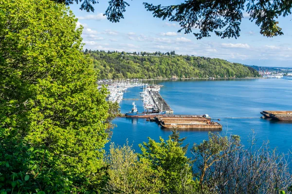 Uma Vista Uma Marina Porto Tacoma — Fotografia de Stock