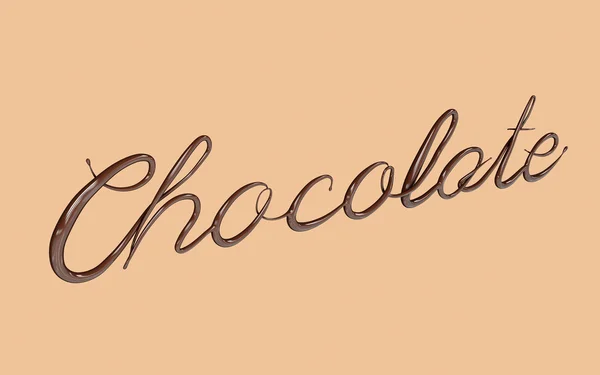 3D render van chocolade tekst — Stockfoto