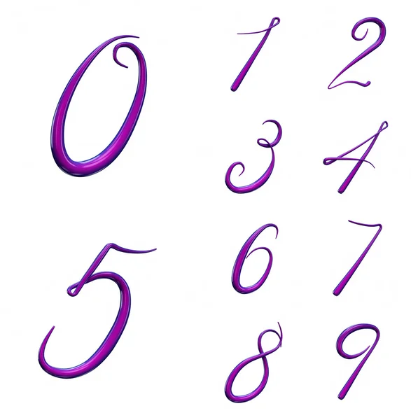 Conjunto de números 3d de 0 a 9 — Fotografia de Stock