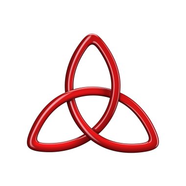 Trinity düğüm veya Triquetra 3D çizimi 