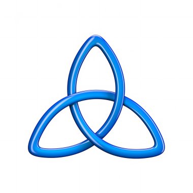 Trinity düğüm veya Triquetra 3D çizimi 