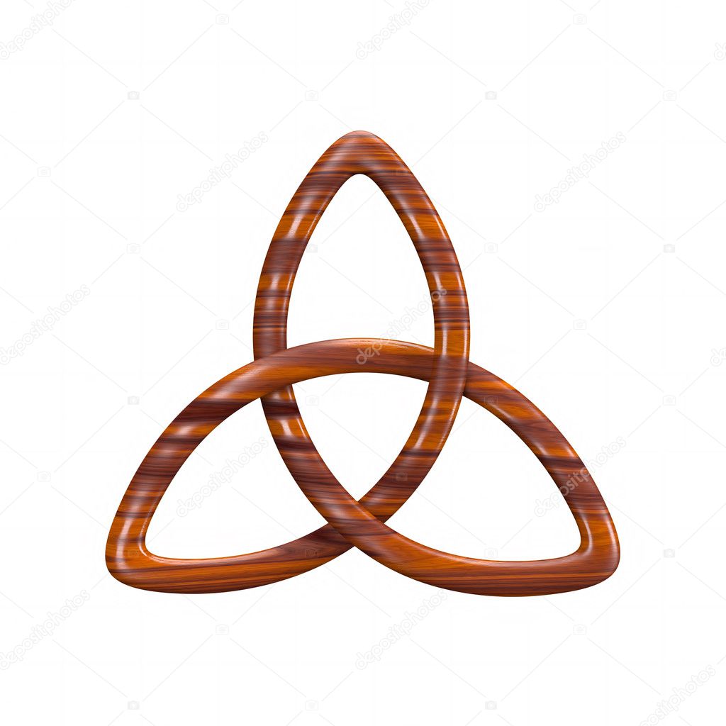 3d illustration of Trinity knot or Triquetra 